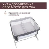 Детская приставная кроватка для двойни Chicco Next2Me Twin, Magnet Grey (Темно-серый) - вид 25 миниатюра