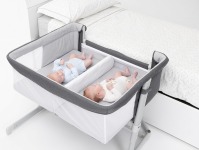 Детская приставная кроватка для двойни Chicco Next2Me Twin, Magnet Grey (Темно-серый) - вид 17 миниатюра