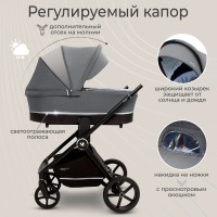 Коляска 2 в 1 Sweet Baby Cupola, Slate Grey (Серый) - вид 5 миниатюра