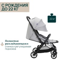 Коляска прогулочная Chicco XPlus, Pearl Grey (Светло-серый) - вид 9 миниатюра