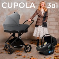 Коляска 3 в 1 Sweet Baby Cupola, Slate Grey (Серый) - вид 1 миниатюра