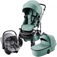 Коляска 3 в 1 Britax Roemer Smile 5Z, Jade Green (Зеленый) + Автокресло Baby-Safe Core, Frost Grey (Серый) - вид 1 миниатюра