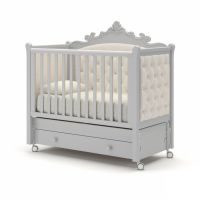Детская кровать Gandylyan Лиона (Маятник продольный, с ящиком), Белая ночь - вид 1 миниатюра