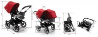 Коляска для погодок Bugaboo Donkey 3 Duo шасси Alu, Grey Melange / Red /Grey Melange (Серый Меланж / Красный / Серый Меланж) - вид 5 миниатюра