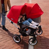 Коляска для погодок Bugaboo Donkey 3 Duo шасси Alu, Grey Melange / Red /Grey Melange (Серый Меланж / Красный / Серый Меланж) - вид 11 миниатюра