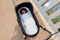 Конверт-вкладыш в коляску для новорожденных Bugaboo Newborn Inlay, Light Grey Melange (Светло-серый меланж) - вид 9 миниатюра