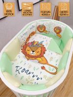 Комплект в кроватку AmaroBaby (17 предметов), Baby Lion / Салатовый - вид 1 миниатюра