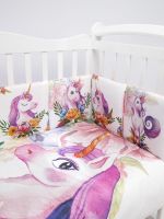Комплект в кроватку AmaroBaby (17 предметов), Unicorn Dream / Розовый - вид 5 миниатюра