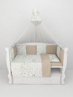 Комплект в кроватку AmaroBaby Baby Boom (3 предмета), Абстракция / Белый / Коричневый (Перкаль) - вид 5 миниатюра