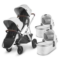 Коляска для двойни 2 в 1 Uppababy Vista V2, Bryce (Жемчужно-белый) - вид 1 миниатюра