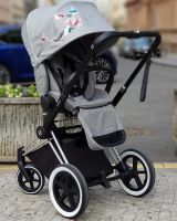 Коляска 2 в 1 Cybex Priam III Koi шасси Chrome Black, Koi (Серый с рисунком) - вид 30 миниатюра