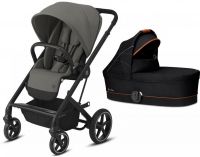 Коляска 2 в 1 Cybex Balios S Lux шасси Black, Soho Grey / Denim Lavastone Black (Серый / Черный джинсовый) - вид 1 миниатюра