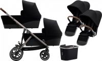 Коляска для двойни 2 в 1 Cybex Gezelle S шасси Taupe, Deep Black (Черный) - вид 1 миниатюра