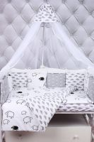 Комплект в кроватку AmaroBaby (19 предметов), Good Night (Белый / Серый, Поплин / Бязь) - вид 7 миниатюра