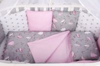 Комплект в кроватку AmaroBaby (19 предметов), Мечта (Серый / Розовый, Поплин / Бязь) - вид 5 миниатюра