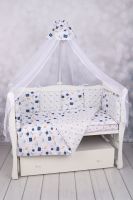 Комплект в кроватку AmaroBaby Baby Boom (3 предмета), Космос / Белый - вид 1 миниатюра